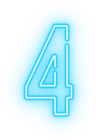 Neon Number Four Transparent Clip Art Image