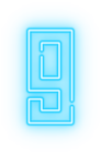 Neon Number Nine Transparent Clip Art Image