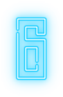 Neon Number Six Transparent Clip Art Image