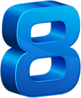 Number Eight Blue Transparent PNG Clip Art