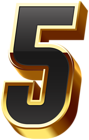 Number Five Gold Black Transparent Image