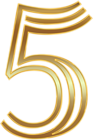 Number Five Gold PNG Clip Art Image