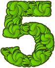 Number Five Green Transparent PNG Image