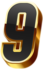 Number Nine Gold Black Transparent Image