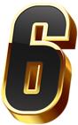 Number Six Gold Black Transparent Image