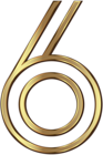 Number Six Golden PNG Clip Art Image