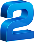 Number Two Blue Transparent PNG Clip Art