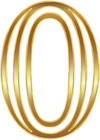 Number Zero Gold PNG Clip Art Image