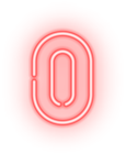 Number Zero Neon Transparent PNG Image