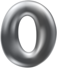 Number Zero Silver Transparent PNG Clip Art