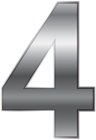 Silver Number Four PNG Transparent Clip Art Image