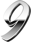 Silver Number Nine PNG Clip Art