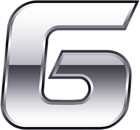 Silver Number Six Transparent PNG Clip Art