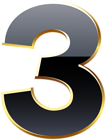 Three Black Number Transparent Image