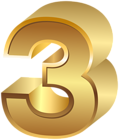 Three Gold Number Transparent Image