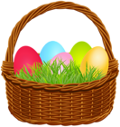 Easter Basket with Eggs PNG Clipart