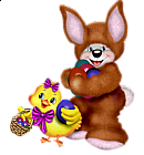 Easter Bunny and Chicken Clipart