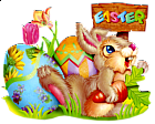 Easter Bunny and Eggs Clipart