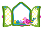 Easter Window with Eggs and Chicken PNG Clipart