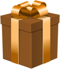 Gift Box Brown Transparent Clip Art Image