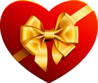 Transparent Heart with Gold Ribbon Clipart