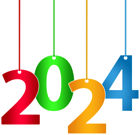 2024 Hanging Transparent Clipart PNG Image