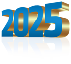 2025 Blue Gold 3D PNG Clipart