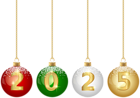 2025 Christmas Balls PNG Clipart