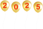 2025 Gold Balloons Clip Art Image