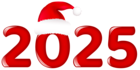 2025 with Christmas Hat PNG Clipart