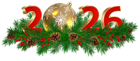 2026 Christmas Decoration PNG Clip Art Image