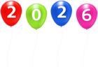 2026 Color Balloons Clip Art Image
