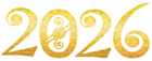 2026 Gold Deco PNG Clip Art Image