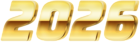 2026 Golden Transparent PNG Clipart