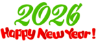 2026 Happy New Year PNG Clip Art Image