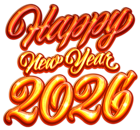 Happy New Year 2026 Transparent Clipart