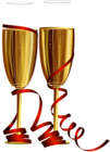 New Year Champagne Glasses PNG Clip Art