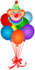 Birthday Balloons with Clown PNG Clip Art