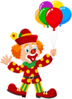 Clown with Balloons Transparent Image