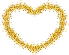 Decorative Gold Heart Transparent Image