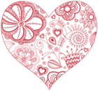 Decorative Red Heart PNG Clip Art Image