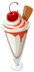 Transparent Vanilla Ice Cream Sundae Clipart