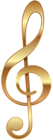 Gold Treble Clef Transparent PNG Image