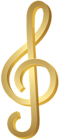 Treble Clef Gold PNG Clip Art Image