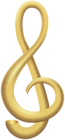 Treble Clef Gold Transparent PNG Clip Art Image