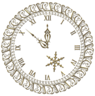 New Year PNG Gold Clock Clipart