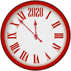 2020 New Year Red Clock PNG Clip Art