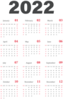 2022 Calendar US Transparent Clipart