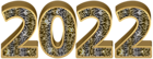 2022 Gold Deco Transparent Clipart