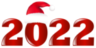 2022 with Santa Hat PNG Transparent Clipart